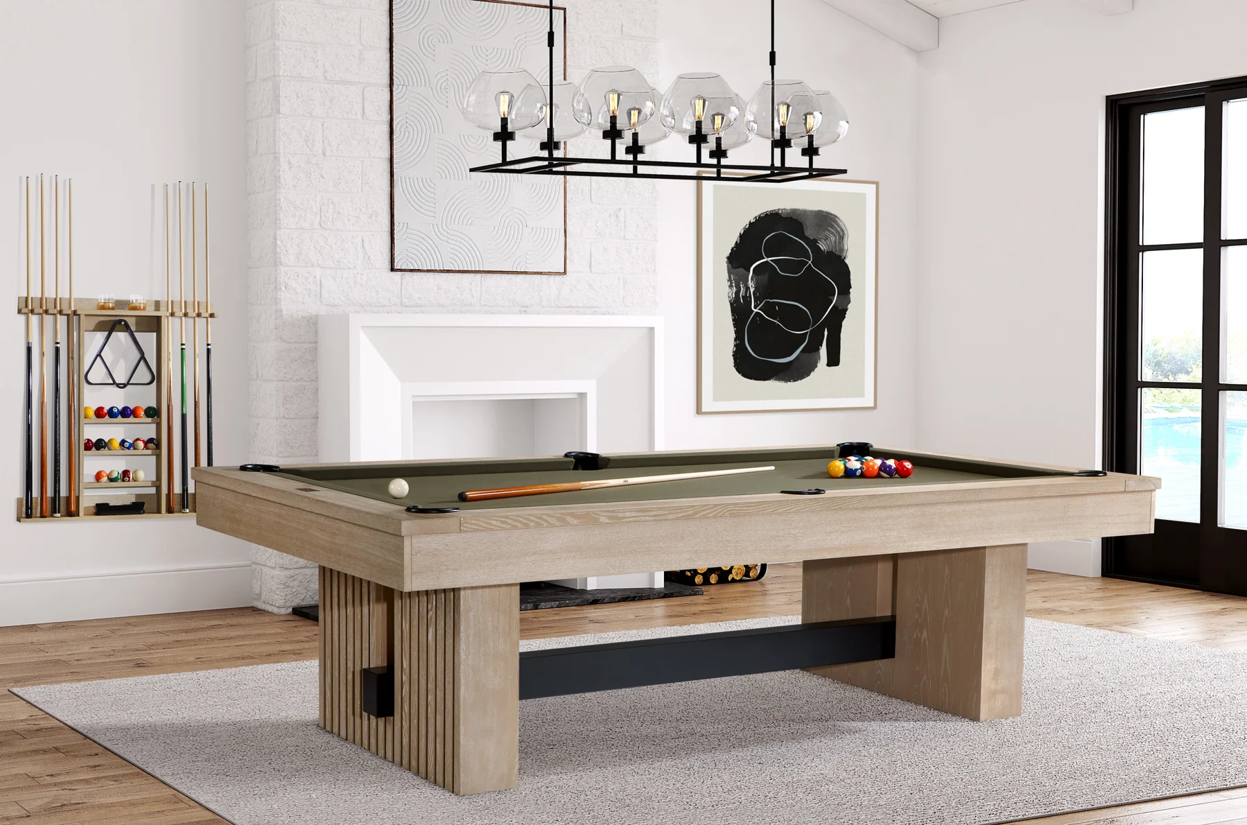 Vancouver 8 pool table natural ash pooltable vancouvernaolive dtckit 3 1800x1190