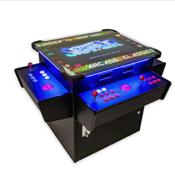Full-sized, 3 Sided, Cocktail Table Arcade With 1,162 Games, and Trackball